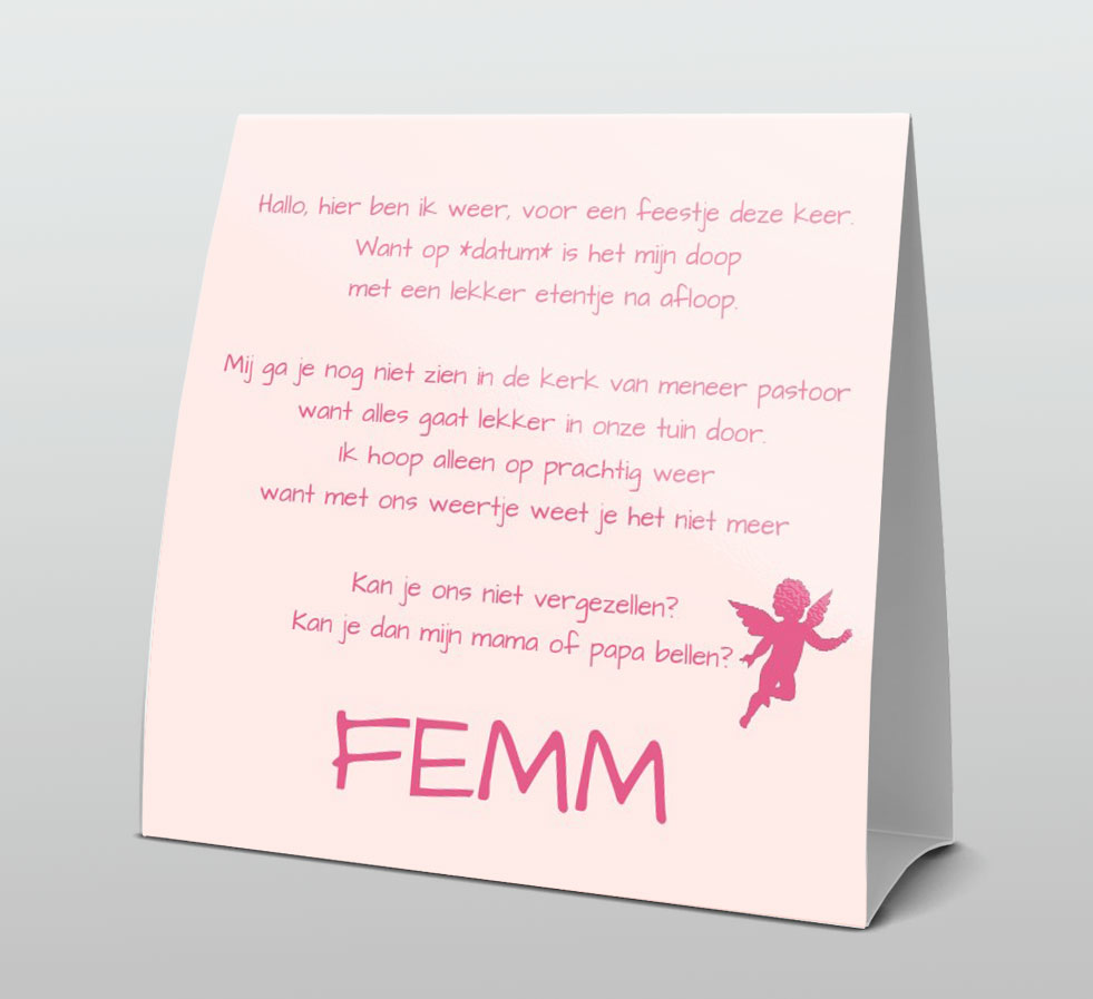 Tentkaart "Foto engeltje" Tentkaart "Foto engeltje"