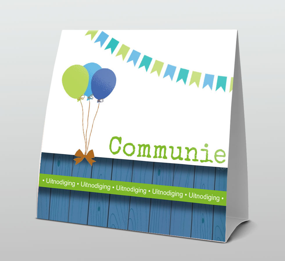 Tentkaart "Communie ballonnen" Tentkaart "Communie ballonnen"