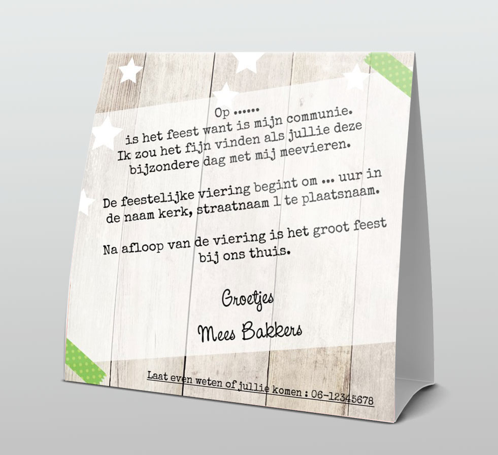 Tentkaart "Eerste communie" Tentkaart "Eerste communie"