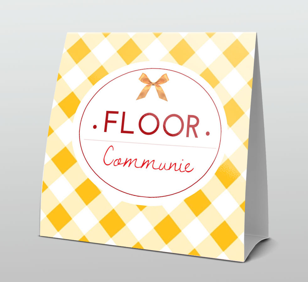 Tentkaart "Communie geel geruit" Tentkaart "Communie geel geruit"