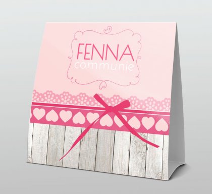 Tentkaart "Roze strikje" Tentkaart "Roze strikje"