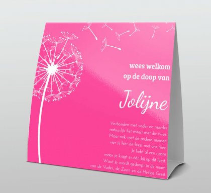 Tentkaart "Paardenbloem roze" Tentkaart "Paardenbloem roze"