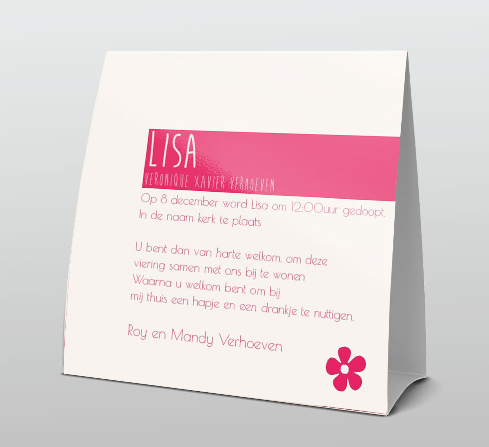 Tentkaart "Ik wordt gedoopt" Tentkaart "Ik wordt gedoopt"