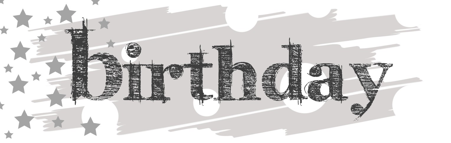 Banner "Birthday" zwart/wit Banner "Birthday" zwart/wit