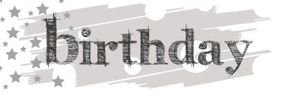 Banner "Birthday" zwart/wit Banner "Birthday" zwart/wit