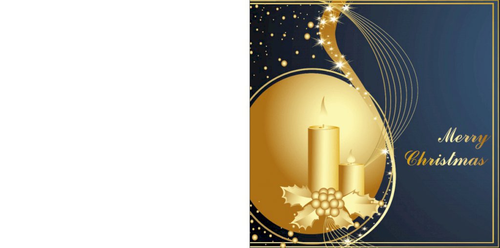 Gevouwen kerstkaart "Kaarsen & Goud" Gevouwen kerstkaart "Kaarsen & Goud"