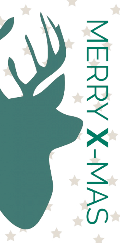 Kerstkaart "Hertenkop"