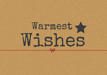Kerstkaart "Warmest wishes"