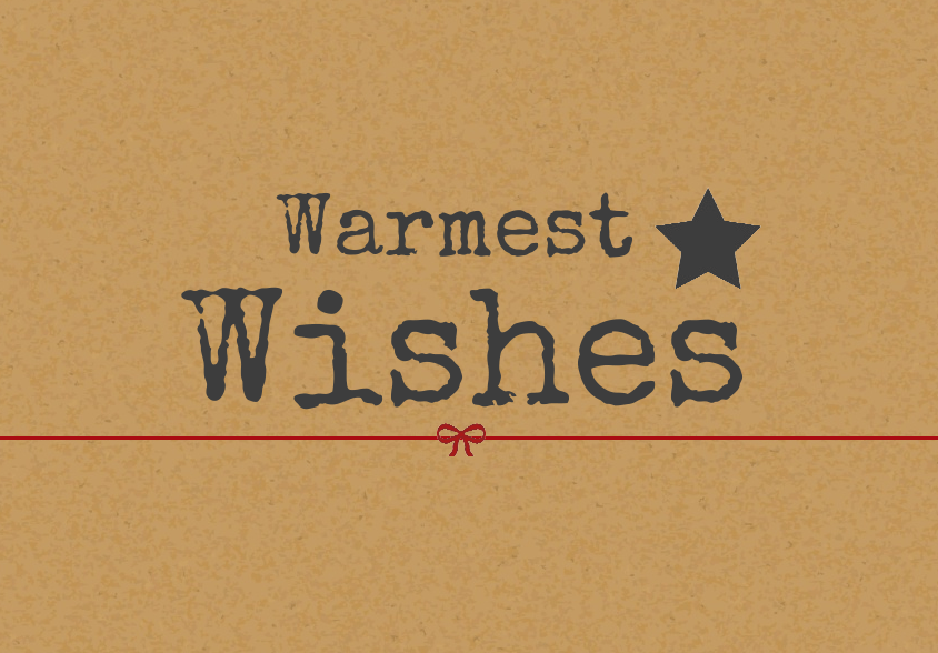 Kerstkaart "Warmest wishes"