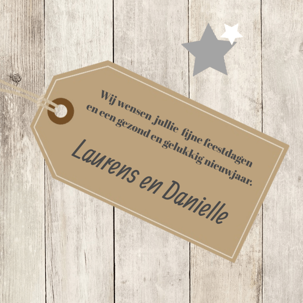 Kerstkaart "Ster met label" Kerstkaart "Ster met label"