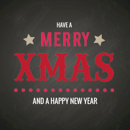 Kerstkaart "Krijtbord"