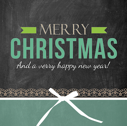 Kerstkaart "Krijtbord merry christmas"
