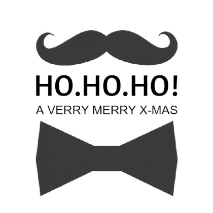 Kerstkaart "Snor & Strik"