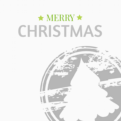 Kerstkaart "Posstempel kerstboom"