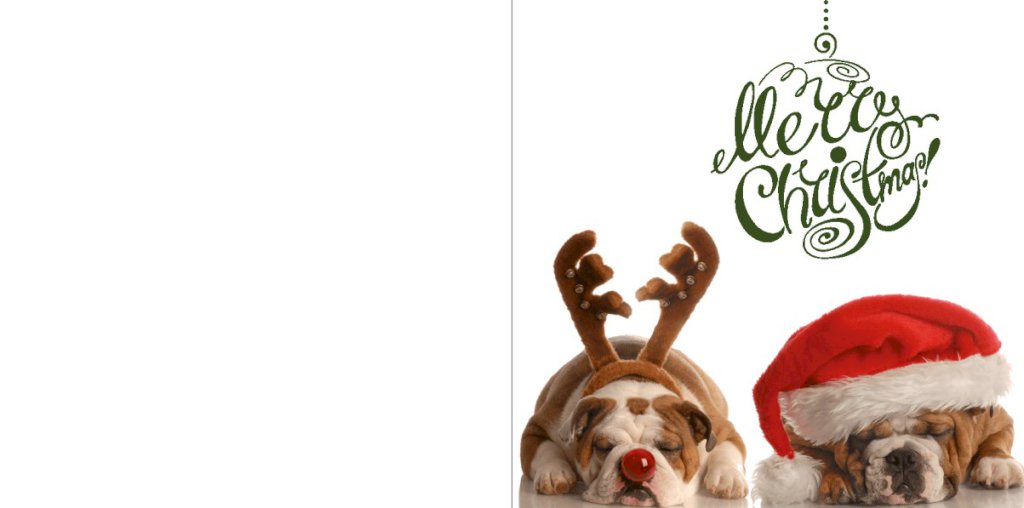 Gevouwen kerstkaart "Foto & Bulldog" Gevouwen kerstkaart "Foto & Bulldog"