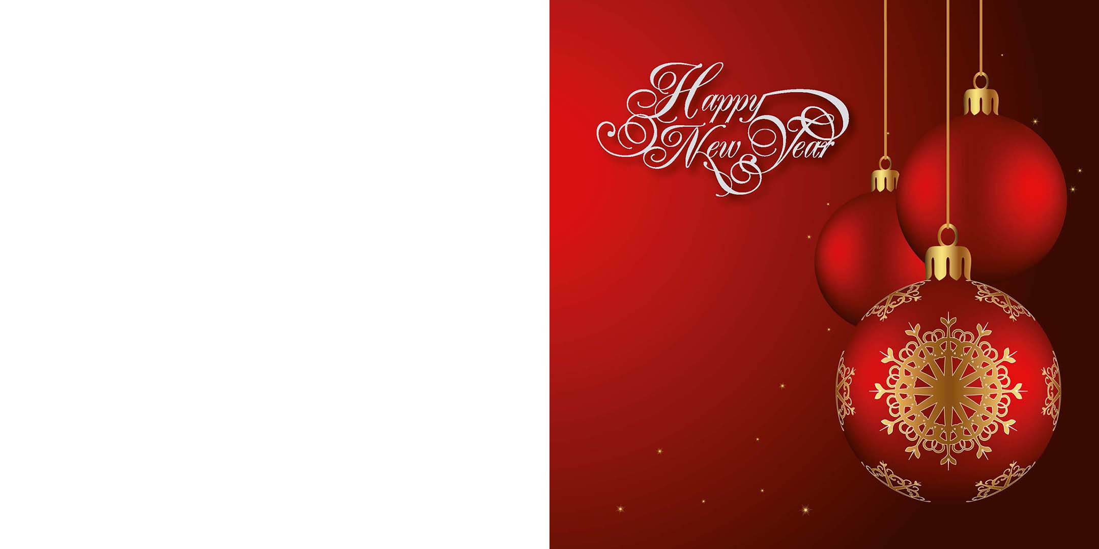 Gevouwen kerstkaart "Rode kerstballen" Gevouwen kerstkaart "Rode kerstballen"