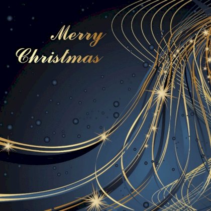 Gevouwen kerstkaart "Gouden slierten" Gevouwen kerstkaart "Gouden slierten"
