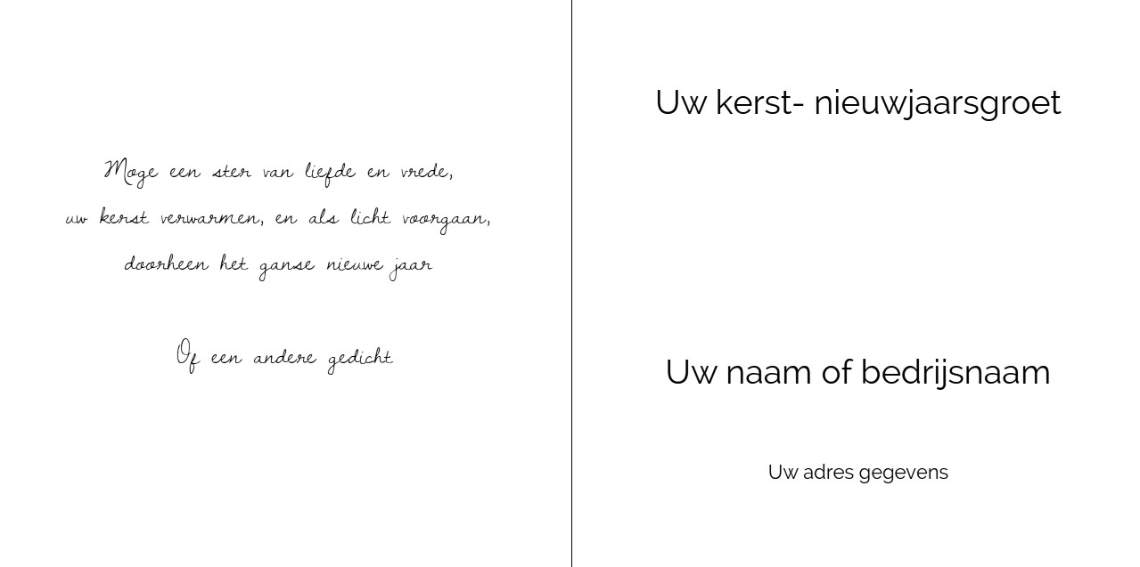 Gevouwen kerstkaart "Gouden slierten" Gevouwen kerstkaart "Gouden slierten"