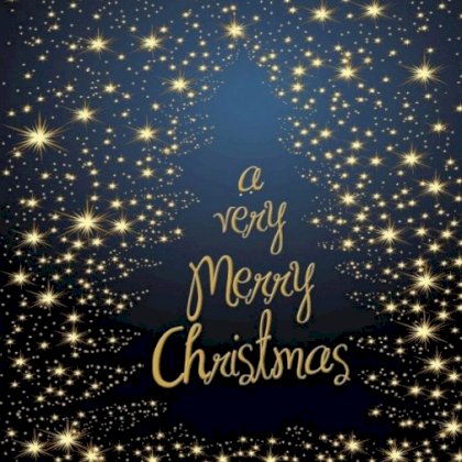 Gevouwen kerstkaart "Sterren kerstboom"