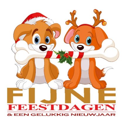 Gevouwen kerstkaart "Kerst hondjes"