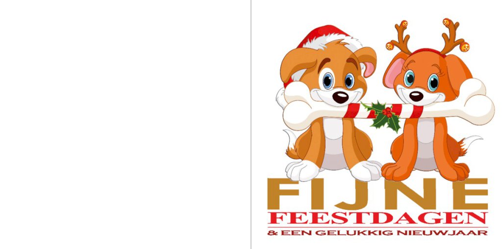 Gevouwen kerstkaart "Kerst hondjes" Gevouwen kerstkaart "Kerst hondjes"