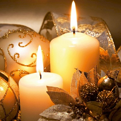 Gevouwen kerstkaart "Kaarsjes"