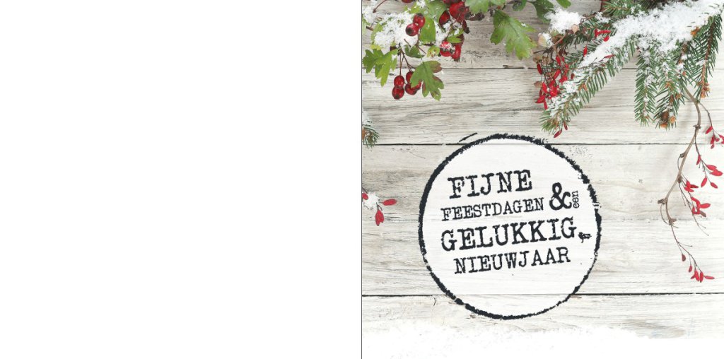 Gevouwen kerstkaart "Kerstgroen & Hout" Gevouwen kerstkaart "Kerstgroen & Hout"