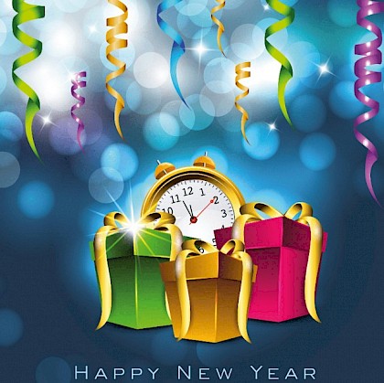 Gevouwen kerstkaart "Cadeaus"