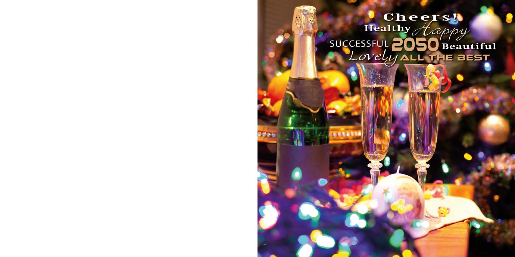 Gevouwen kerstkaart "Champagne" Gevouwen kerstkaart "Champagne"