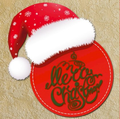 Gevouwen kerstkaart "Kerstmuts"