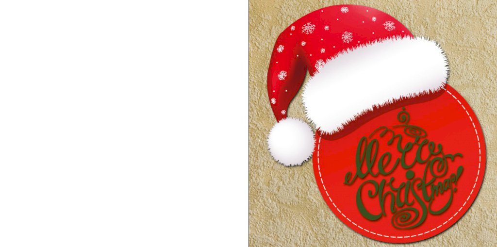 Gevouwen kerstkaart "Kerstmuts" Gevouwen kerstkaart "Kerstmuts"