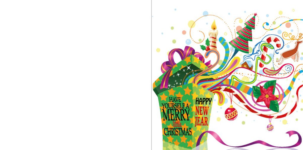 Gevouwen kerstkaart "Kerst cadeautje" Gevouwen kerstkaart "Kerst cadeautje"