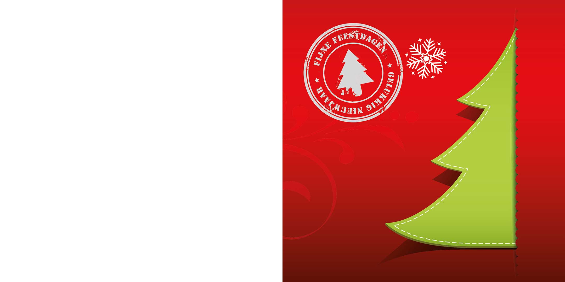 Gevouwen kerstkaart "Halve kerstboom" Gevouwen kerstkaart "Halve kerstboom"