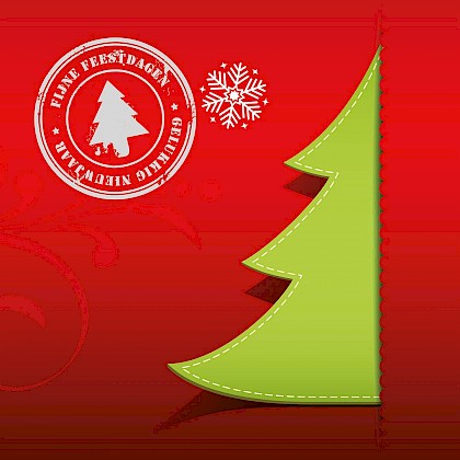 Gevouwen kerstkaart "Halve kerstboom" Gevouwen kerstkaart "Halve kerstboom"