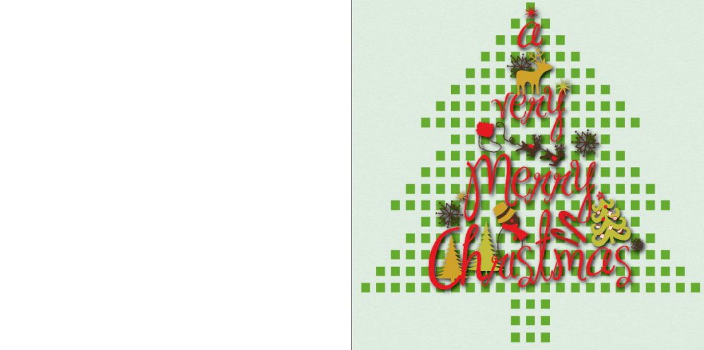 Gevouwen kerstkaart "Pixel kerstboom" Gevouwen kerstkaart "Pixel kerstboom"