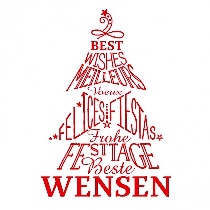 Gevouwen kerstkaart "Kerstboom & Wensen"