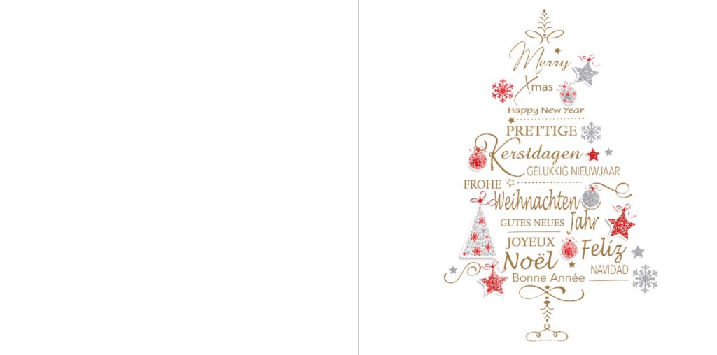 Gevouwen kerstkaart "Tekst kerstboom" Gevouwen kerstkaart "Tekst kerstboom"