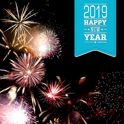 Gevouwen kerstkaart "Vuurwerk"