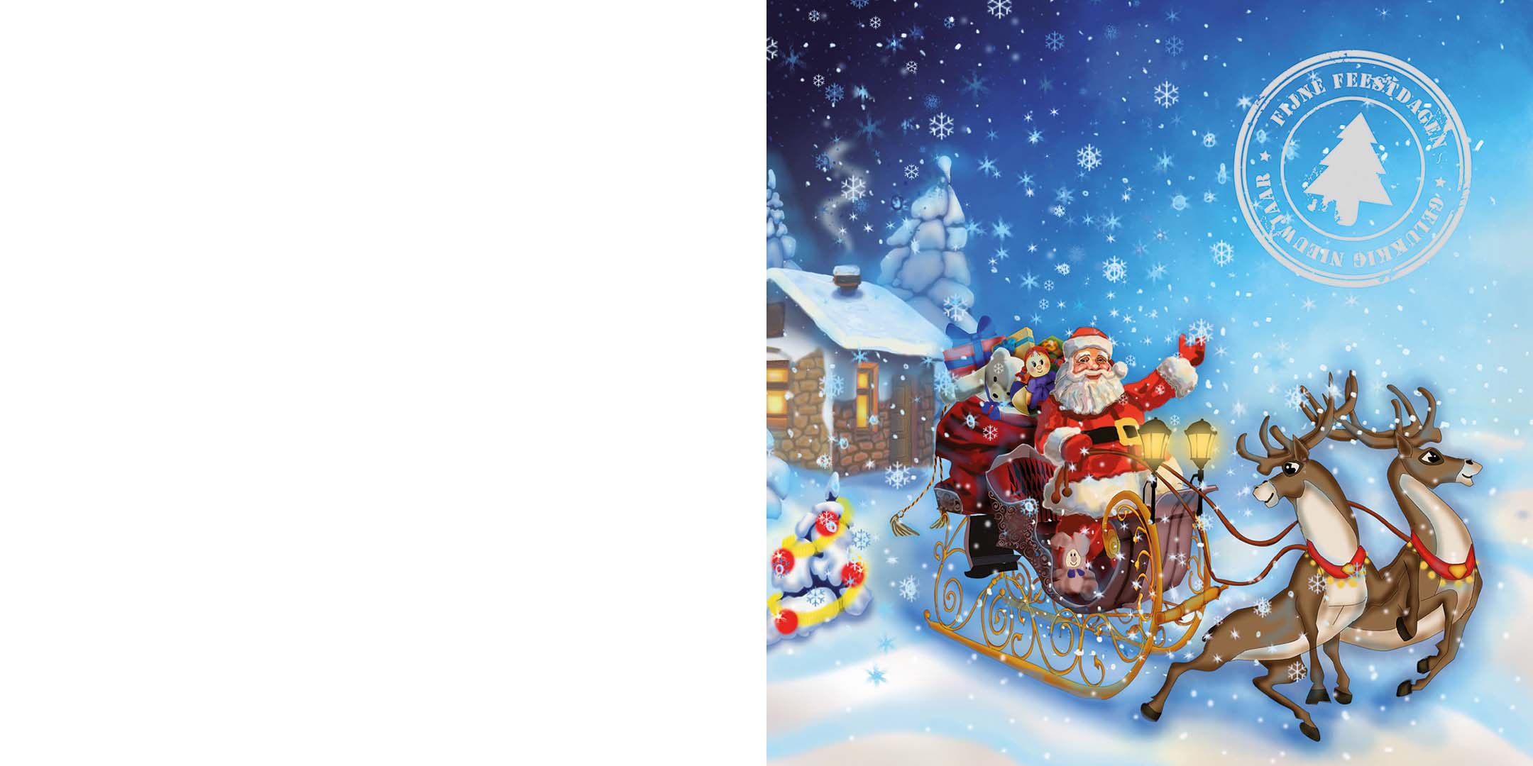 Gevouwen kerstkaart "Arreslee" Gevouwen kerstkaart "Arreslee"