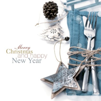 Gevouwen kerstkaart "Couverts" Gevouwen kerstkaart "Couverts"