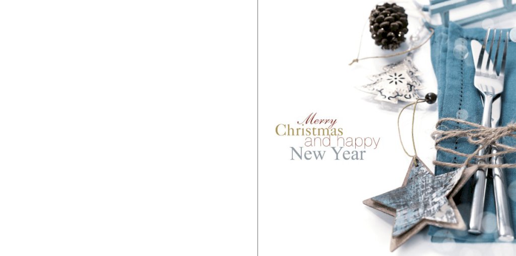 Gevouwen kerstkaart "Couverts" Gevouwen kerstkaart "Couverts"