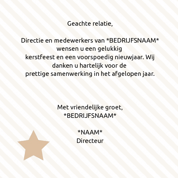 Kerstkaart zakelijk "Diagonale streepjes" Kerstkaart zakelijk "Diagonale streepjes"