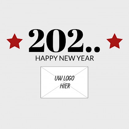 Kerstkaart zakelijk "Grijs met sterretjes"