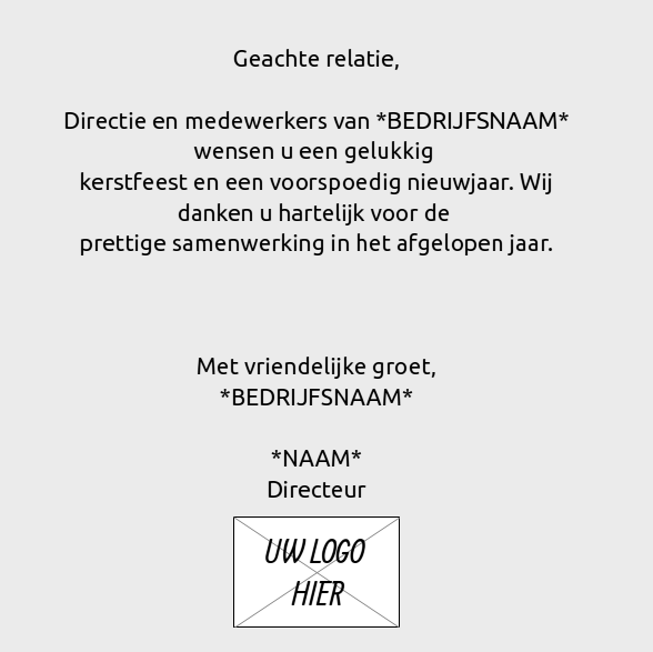 Kerstkaart zakelijk "Grijs met sterretjes" Kerstkaart zakelijk "Grijs met sterretjes"