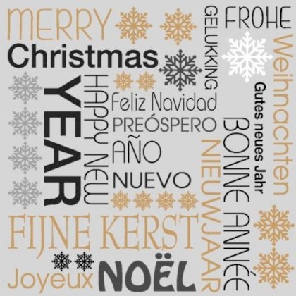 Gevouwen kerstkaart "Sneeuvlokjes & Tekst"