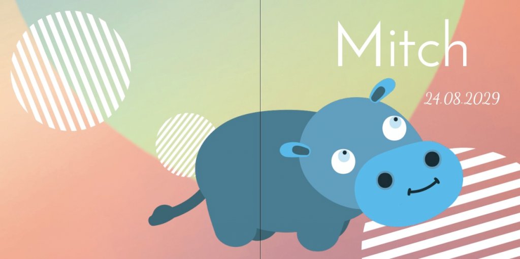 Gevouwen kaart "Nijlpaard" Gevouwen kaart "Nijlpaard"