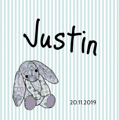 Gevouwen kaart "Konijn blauw" Gevouwen kaart "Konijn blauw"