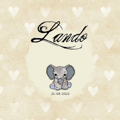 Gevouwen kaart "Olifantje hartjes"