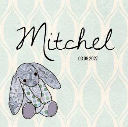 Gevouwen kaart "Lappen konijn"