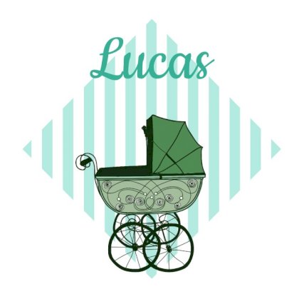 Gevouwen kaart "Groen/blauwe kinderwagen"